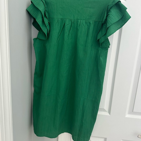 Green Ruffle Sleeve Dress - Picture 2 of 2